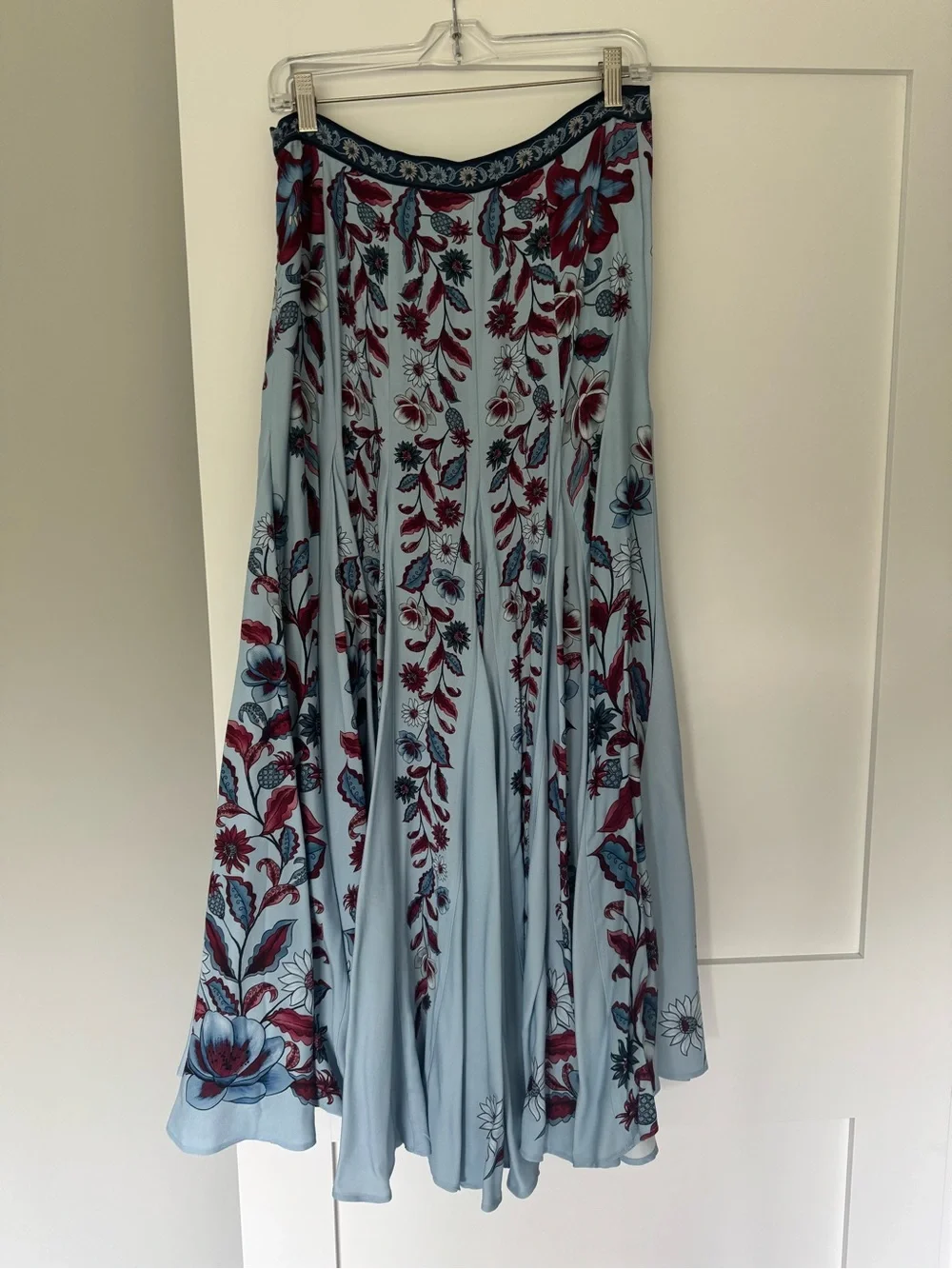 Farm Rio Marcelle Soft Blue Maxi Skirt, Medium